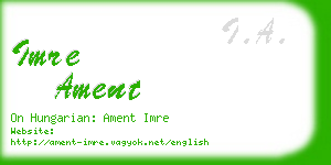 imre ament business card